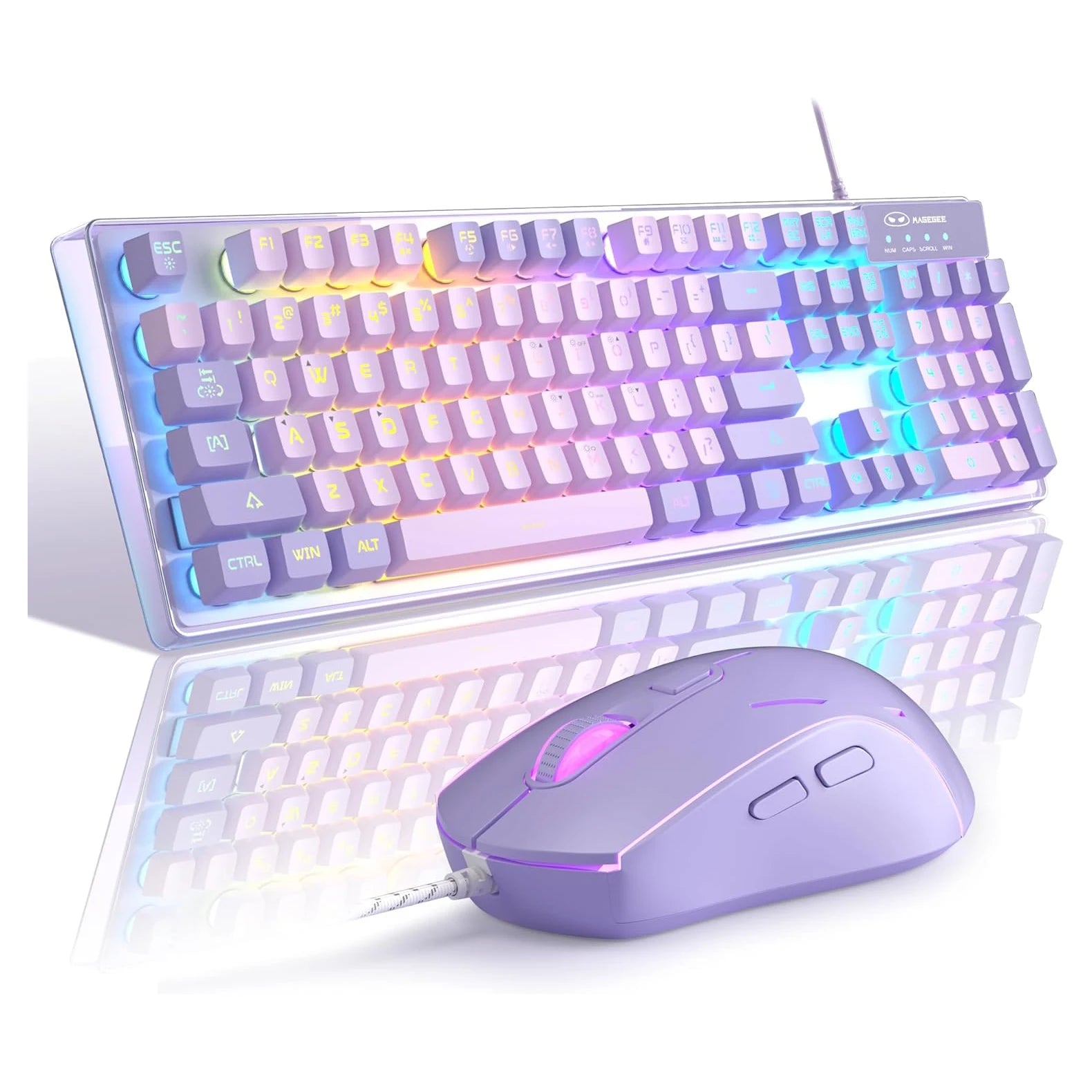 MageGee Gaming Keyboard Mouse Combo, K1 RGB LED Backlit Wired Keyboard with 104 Key Computer PC Gaming Keyboard for PC/Laptop