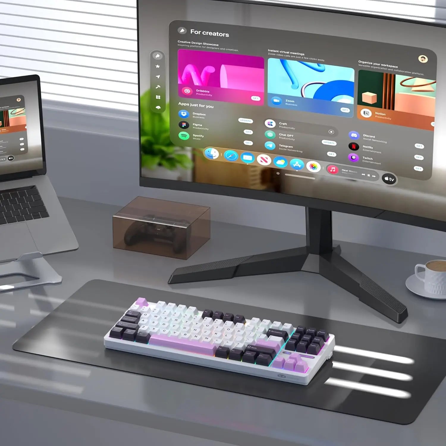 MageGee LIGHT87 Wired Creamy Keyboard, 80% Gasket Hot Swappable RGB Backlit Gaming Mechanical 6-Layer Sound Dampening, NKRO