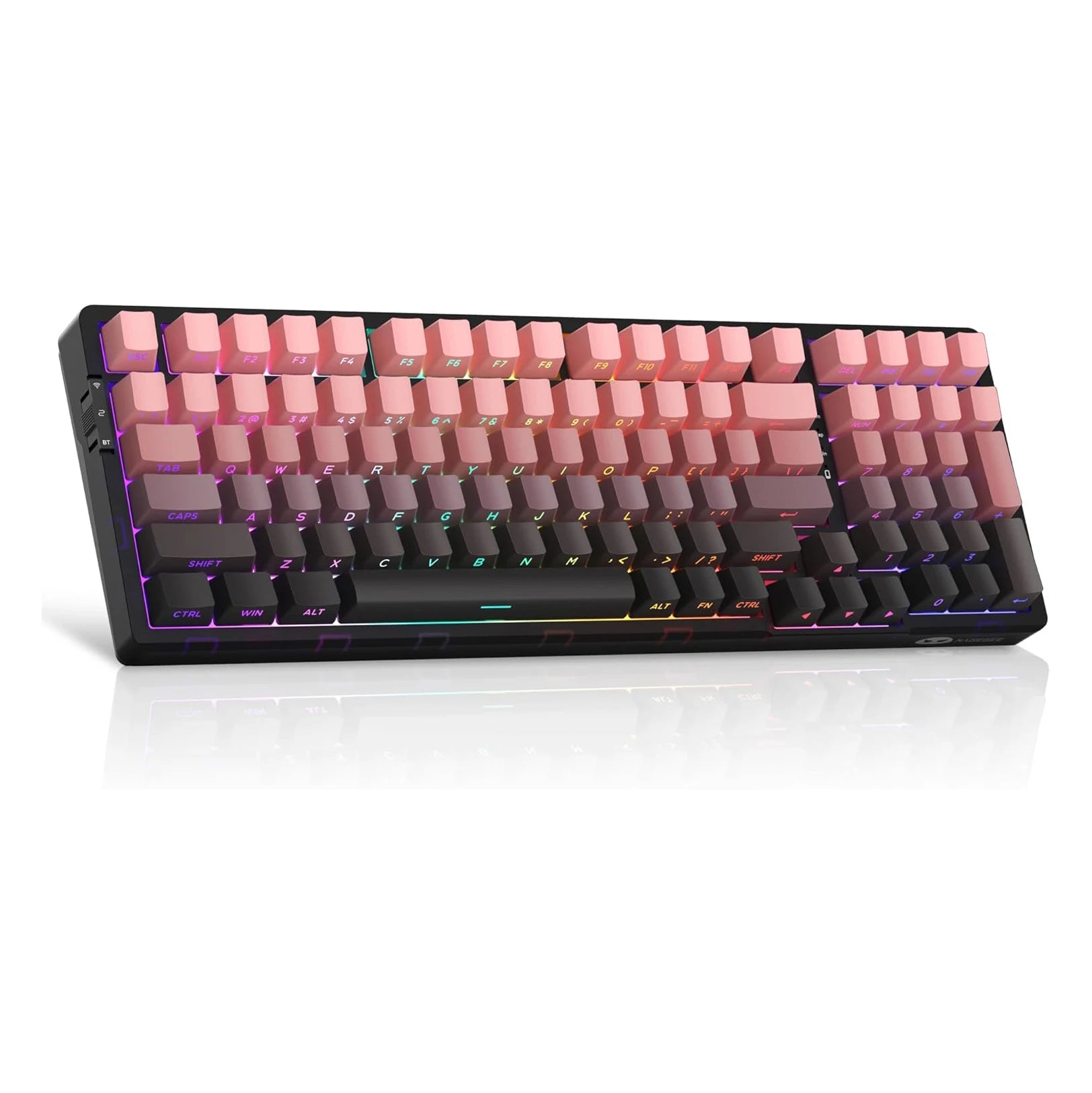 MageGee LIGHT100 Wireless Creamy Keyboard, Gasket Structure Hot Swappable, Tri-Mode 2.4G/USB-C/BT5.0 RGB Backlit Mechanical Gami