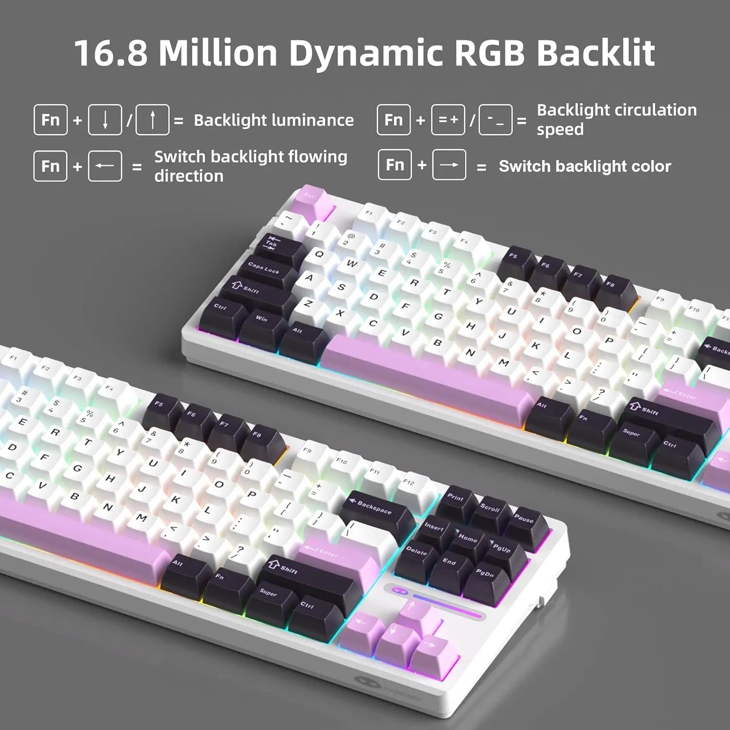 MageGee LIGHT87 Wired Creamy Keyboard, 80% Gasket Hot Swappable RGB Backlit Gaming Mechanical 6-Layer Sound Dampening, NKRO