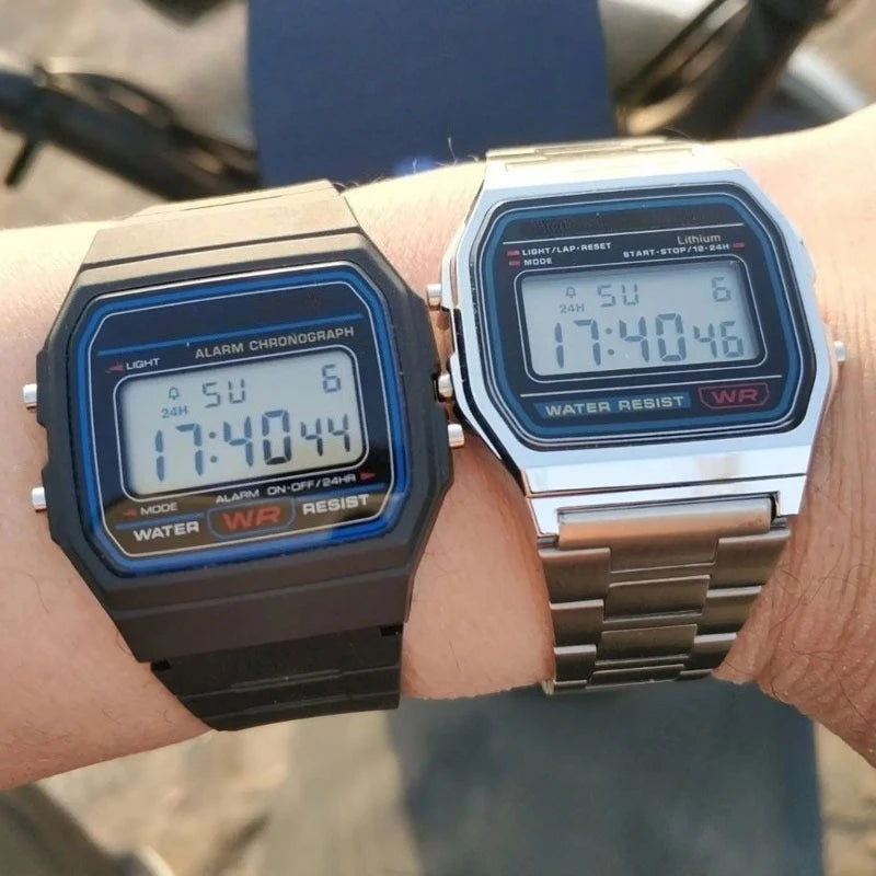 Luxury LED Digital Watches for Men Stainless Steel Gold Sliver Electronic Watch Fashion Business Mens Watch relogios masculino