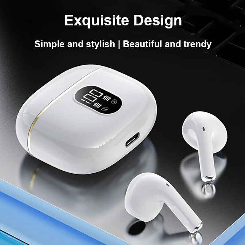 Wireless Earphone Bluetooth Headphone With Mic LED Power Display Earphones HD-Call HiFi Stereo Sound Earbuds For Xiaomi Air ipad
