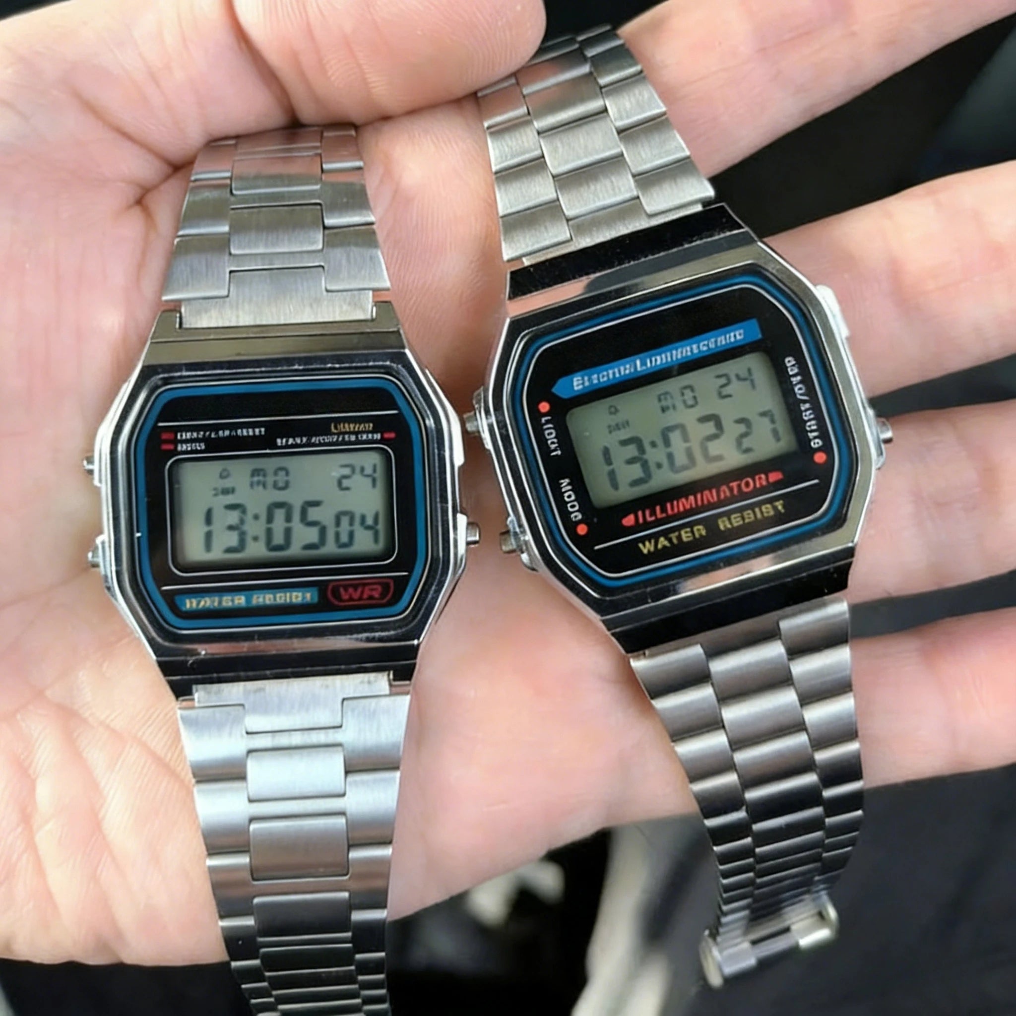 Mens Watch Digital Led Luxury Stainless Steel Square Wristwatch Electronic Watches for Men Female Clock Reloj Hombre