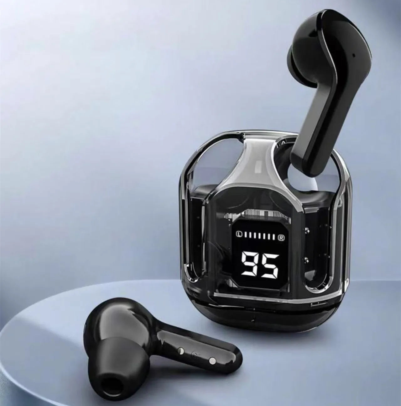 T2 Tws Wireless Bluetooth Headset Bluetooth Earbuds Transparent ENC Power Digital Display Stereo Sound Earphones for Smartphones